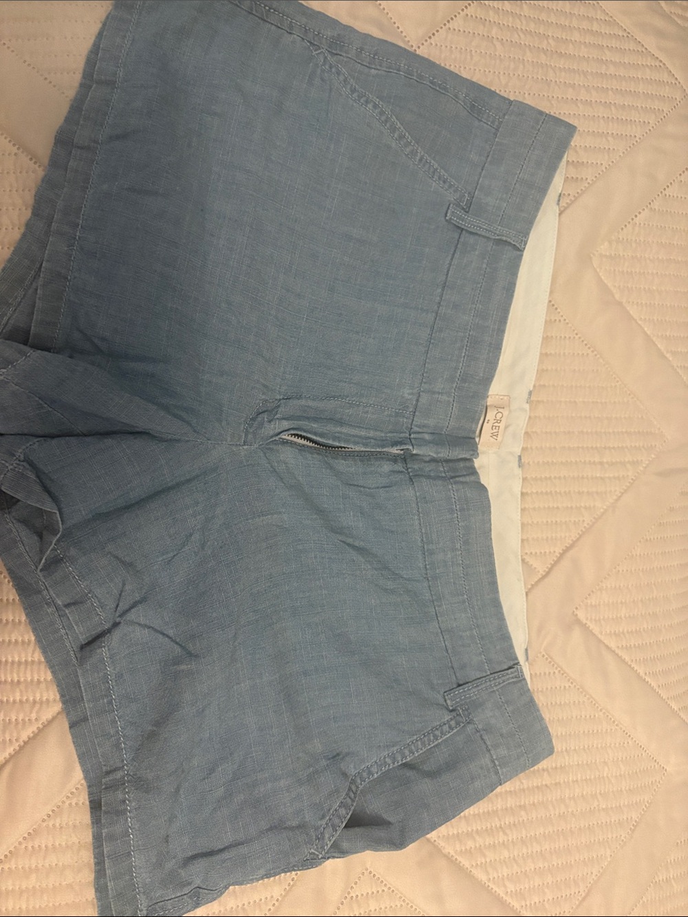 J. Crew Light Blue Linen-Blend High Waist Shorts